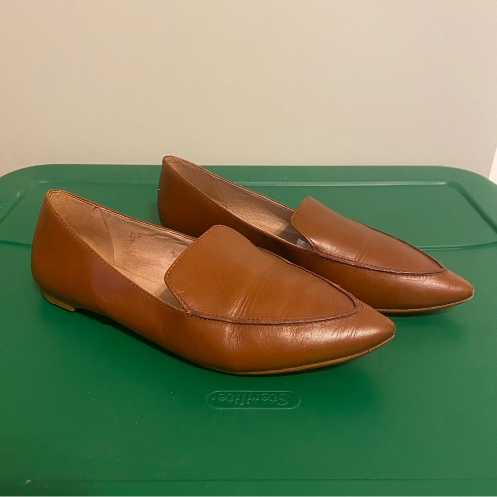 Madewell Brown Leather Lou Flats